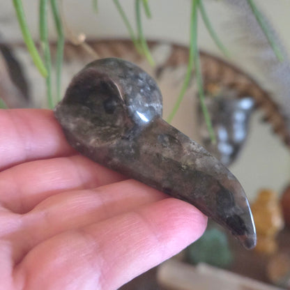 Larvikite Raven Skull