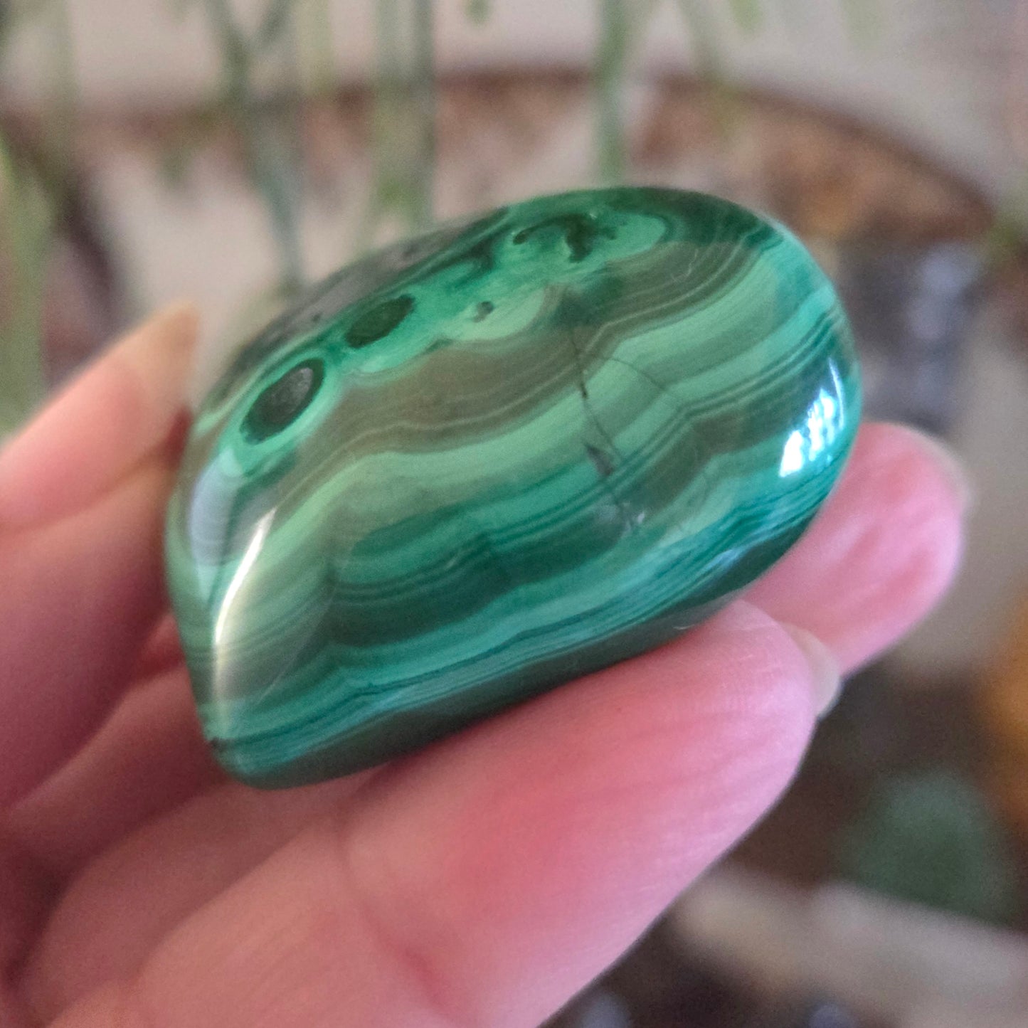 Malachite Puffy Heart