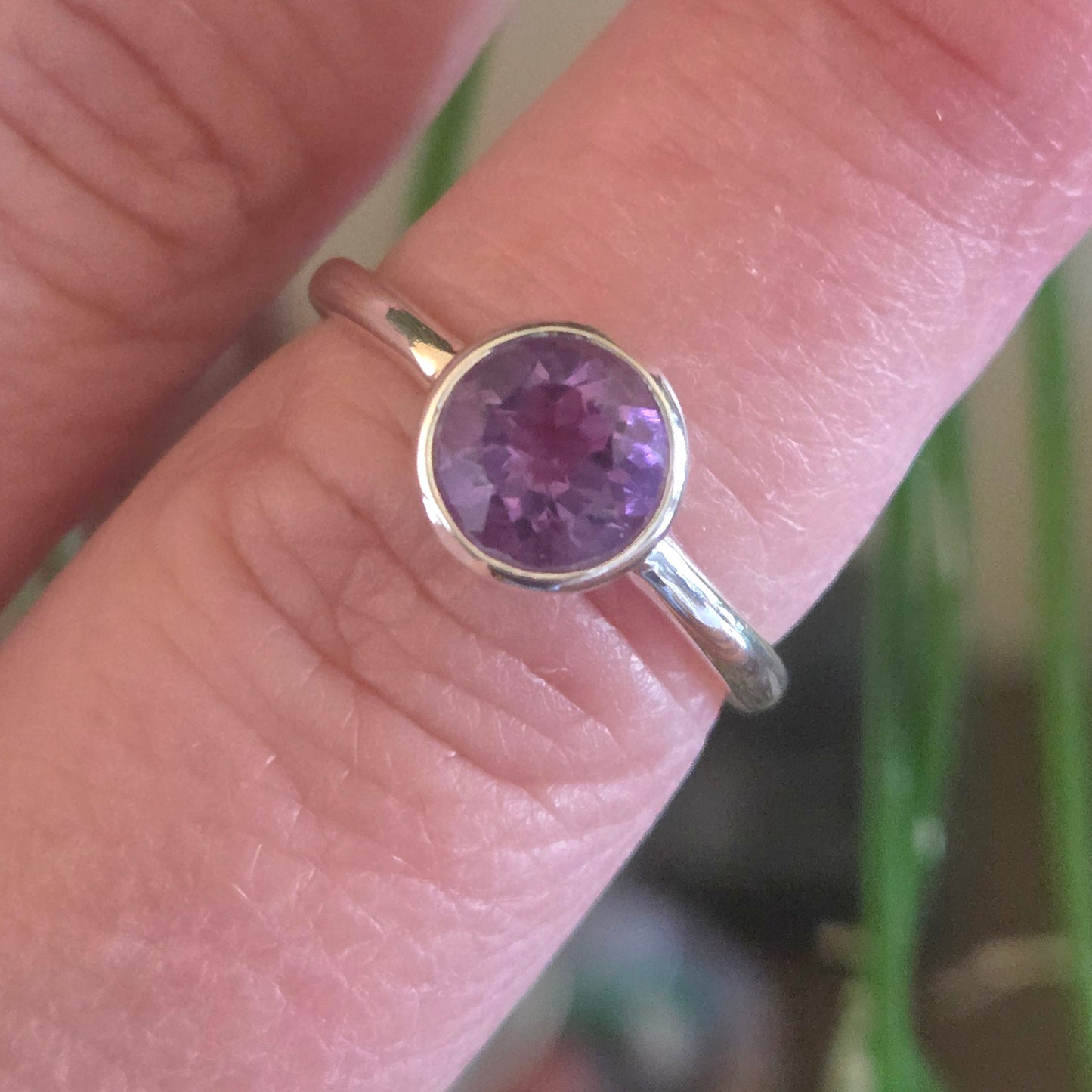 Amethyst Faceted Ring