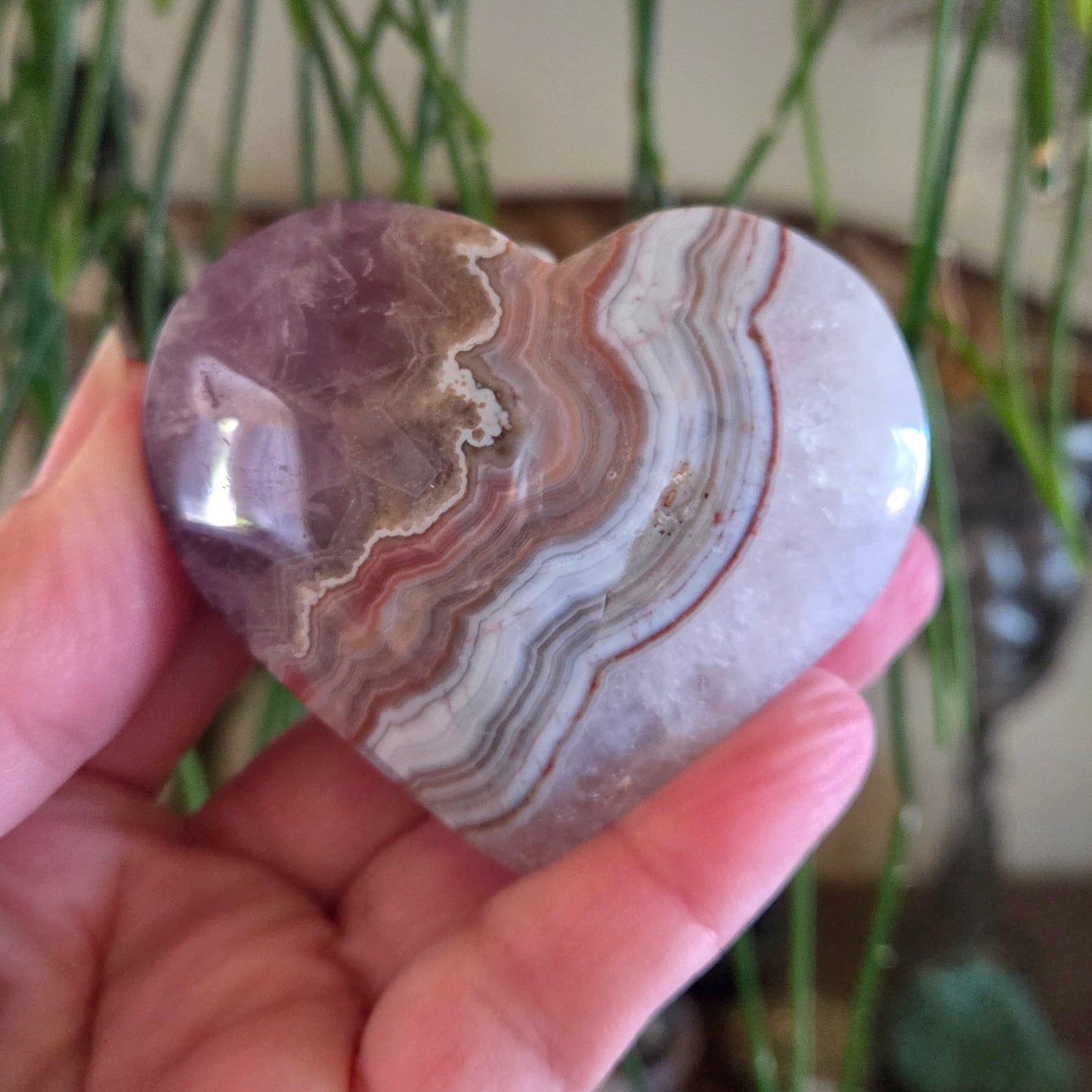 Amethyst Agate Heart