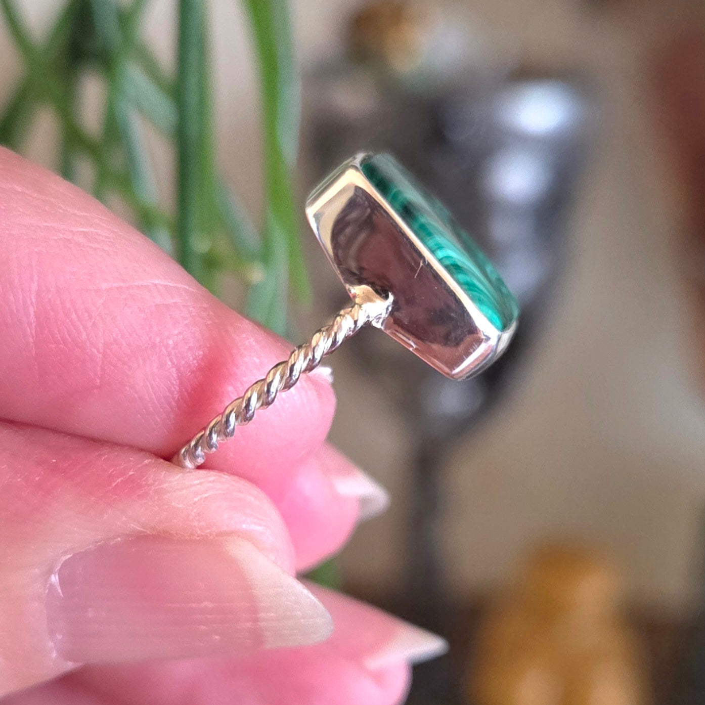 Malachite Ring Size 7