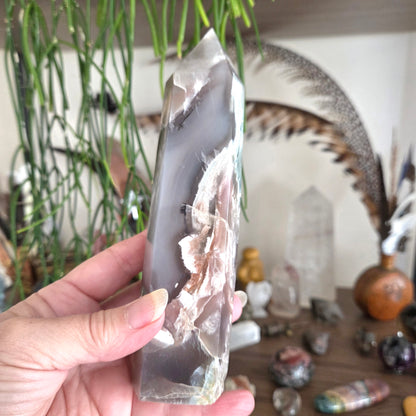 Flower Agate Obelisk