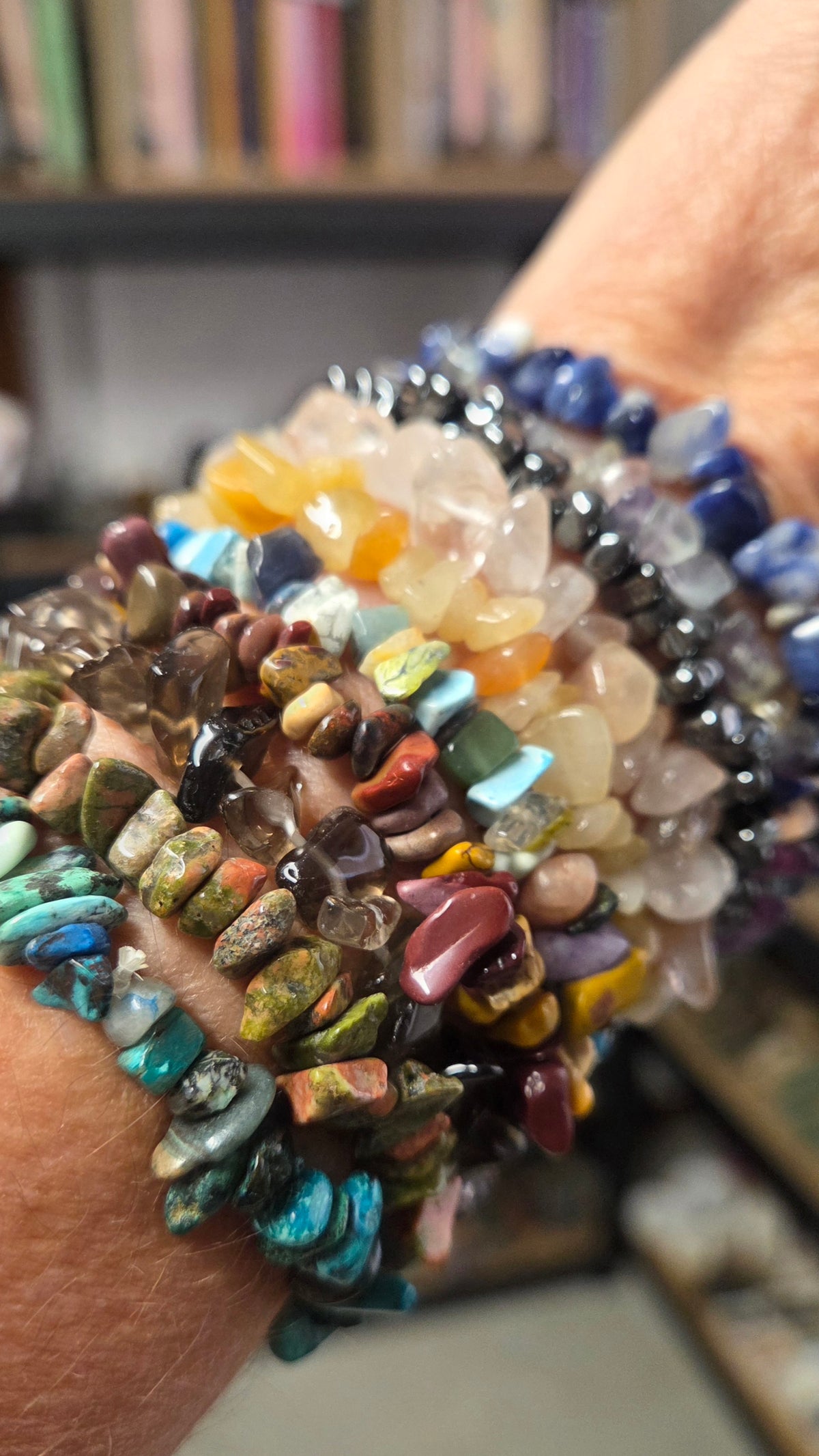 Five Crystal Chip Bracelets