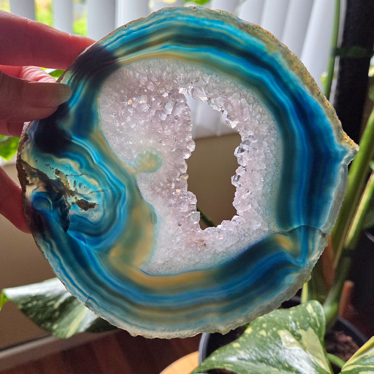 Agate Druzy Slice & Stand