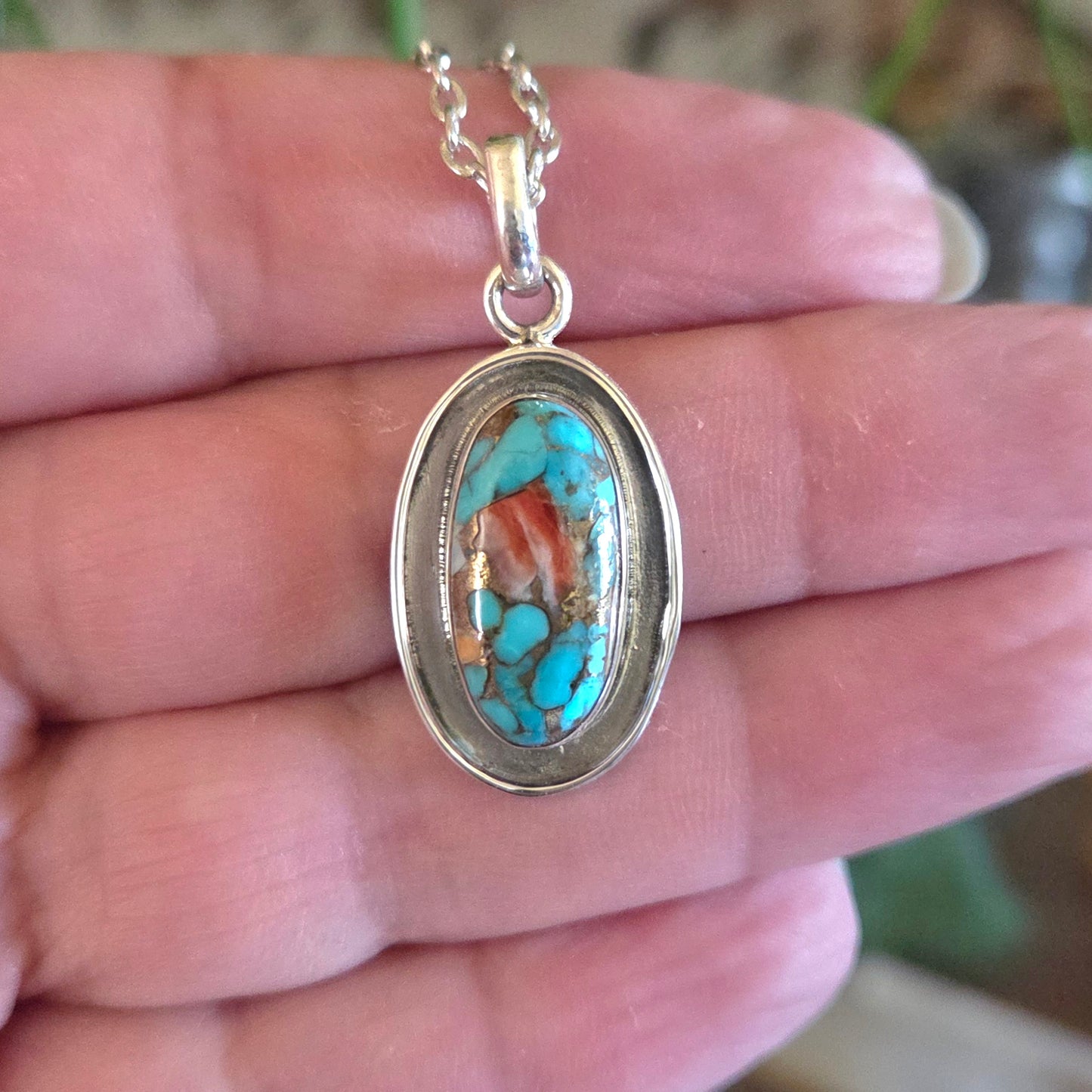 Spiny Oyster Turquoise Pendants