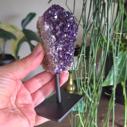 Amethyst Cluster On Metal Stand