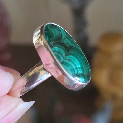 Malachite Ring Size 8