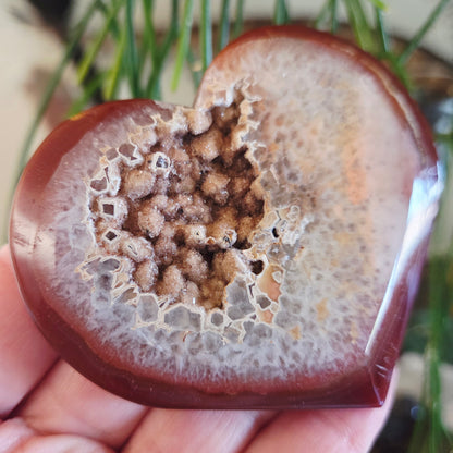Red Agate Druzy Heart