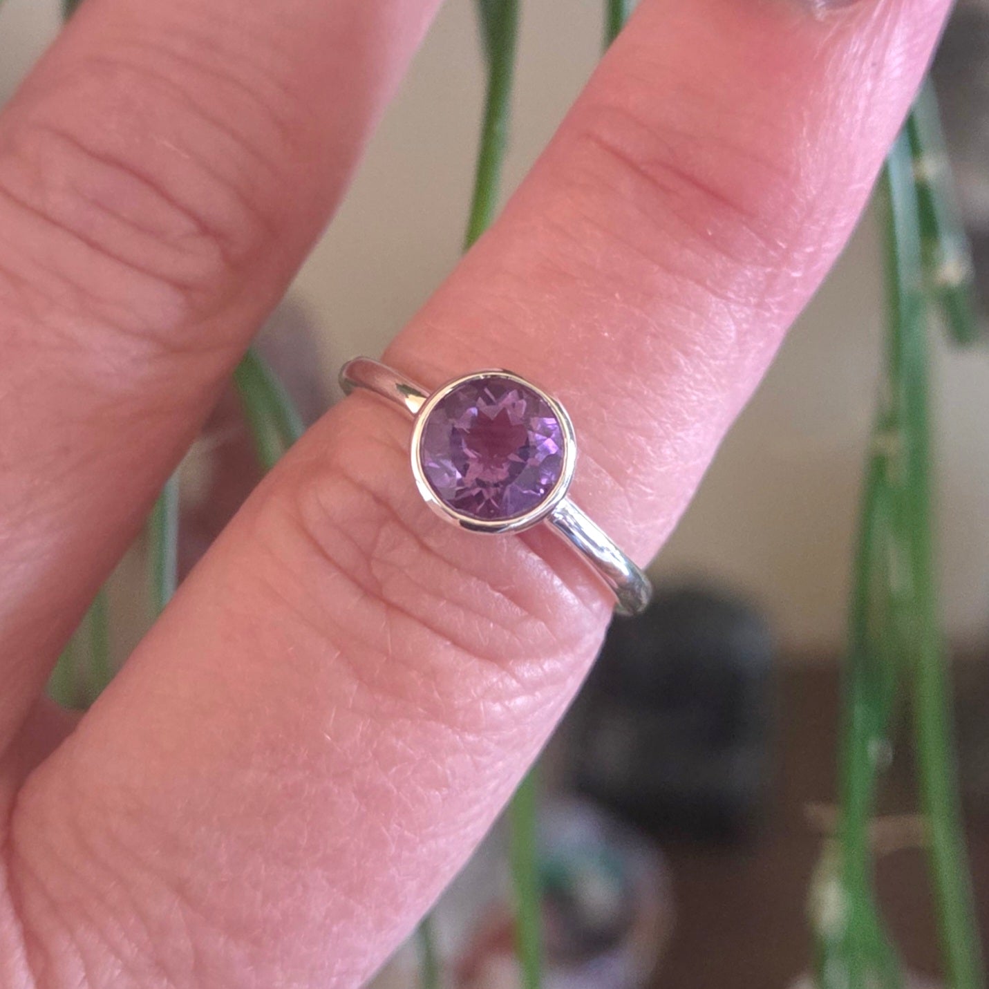 Amethyst Faceted Ring