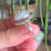 Rainbow Moonstone Ring Size 9
