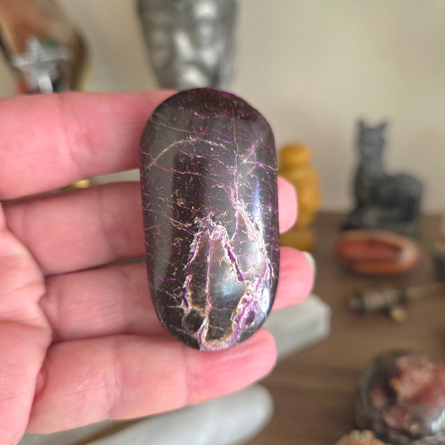 Stichtite in Serpentine Palm Stone