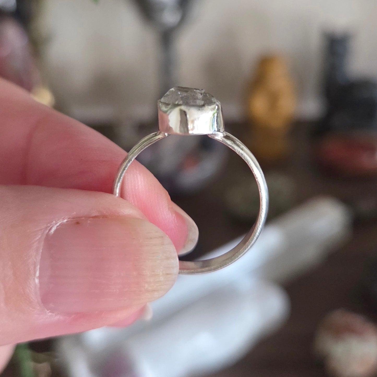 Herkimer Diamond Ring Size 9
