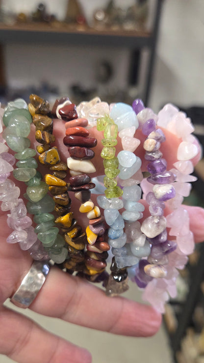 Five Crystal Chip Bracelets