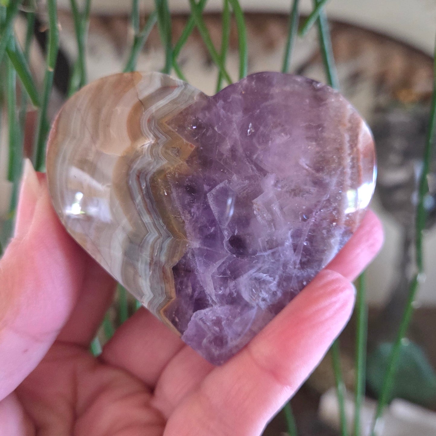 Amethyst Agate Heart