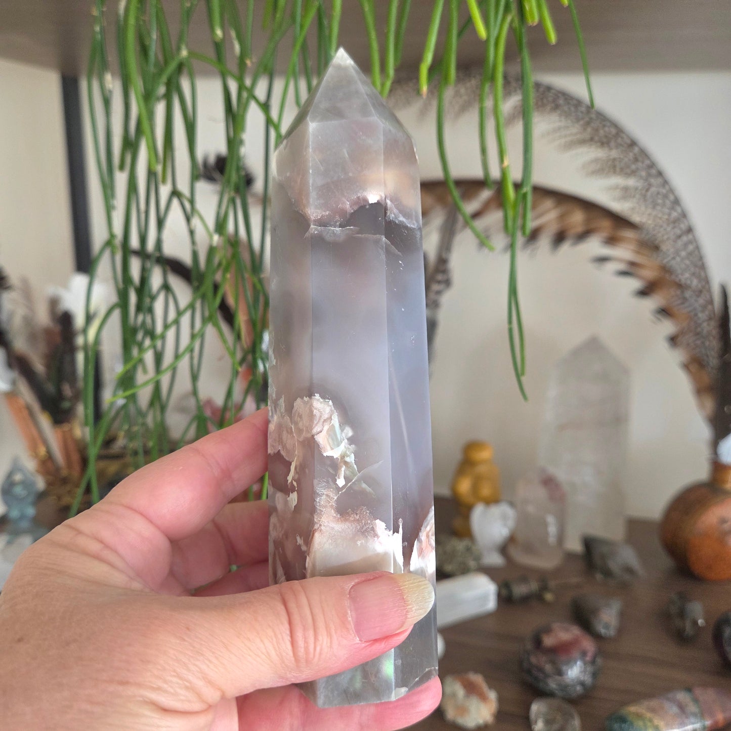 Flower Agate Obelisk