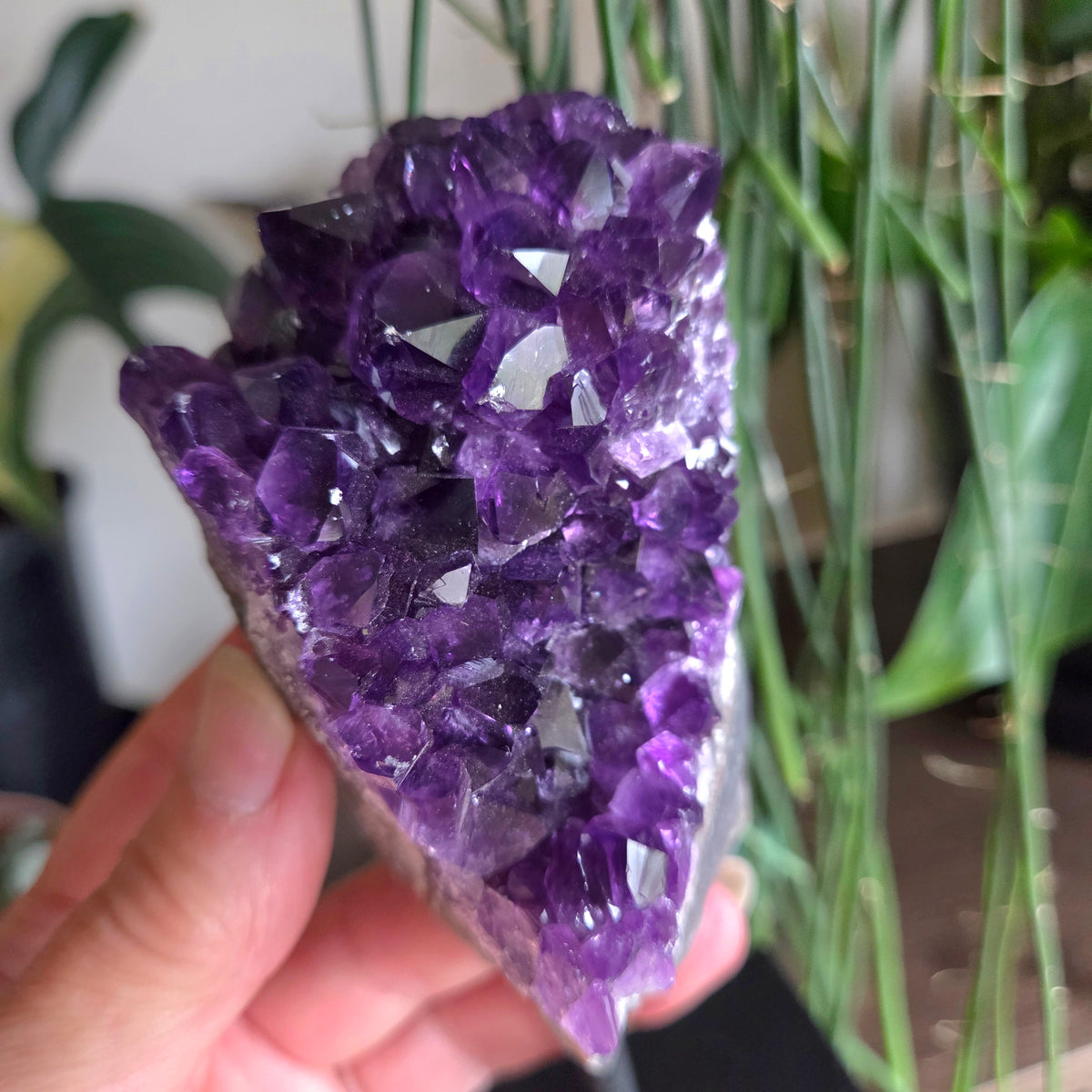 Amethyst Cluster On Metal Stand