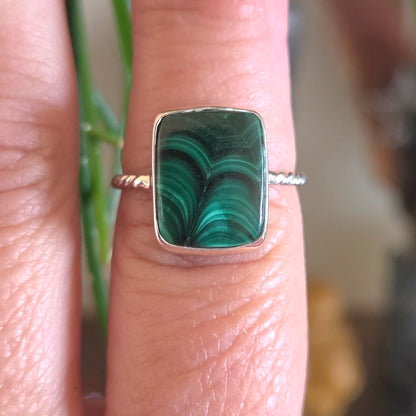 Malachite Ring Size 7