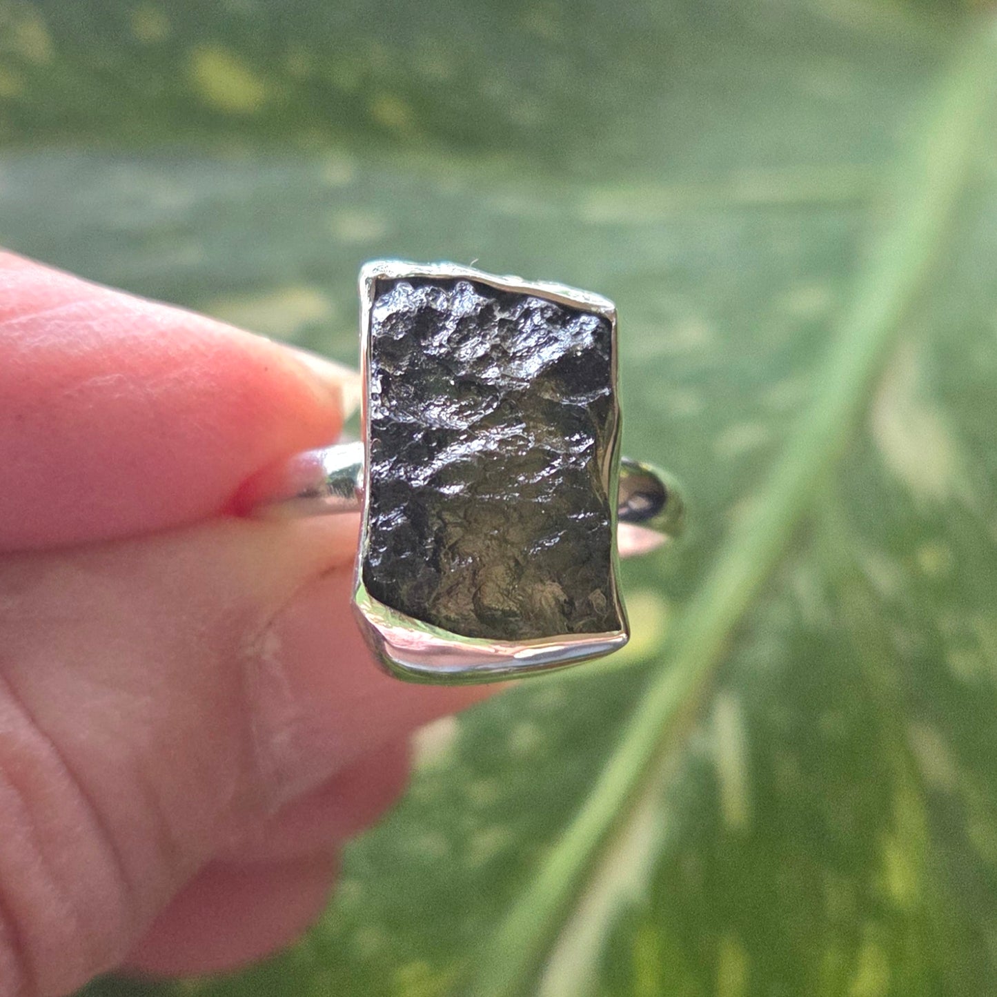 Moldavite Ring Size 10