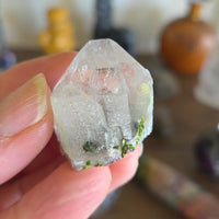 Epidote In Quartz Cluster