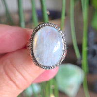 Rainbow Moonstone Ring Size 9