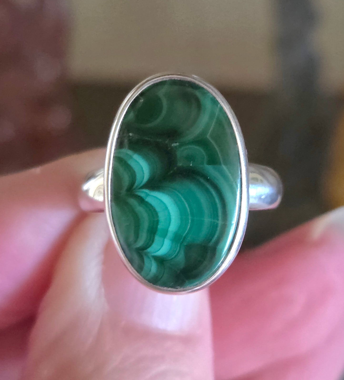 Malachite Ring Size 8