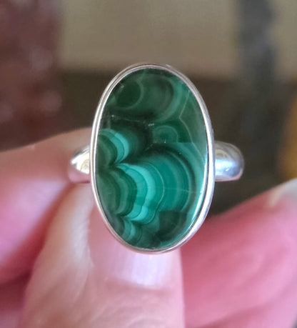 Malachite Ring Size 8