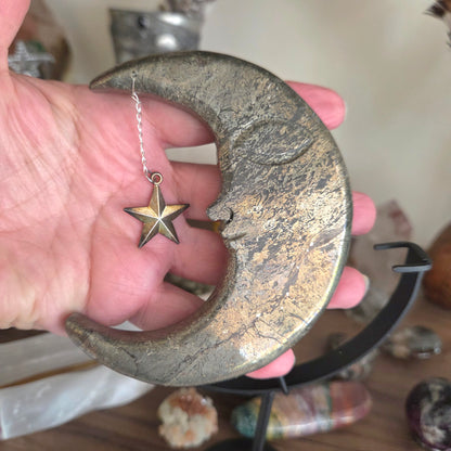 Pyrite Moon on Stand