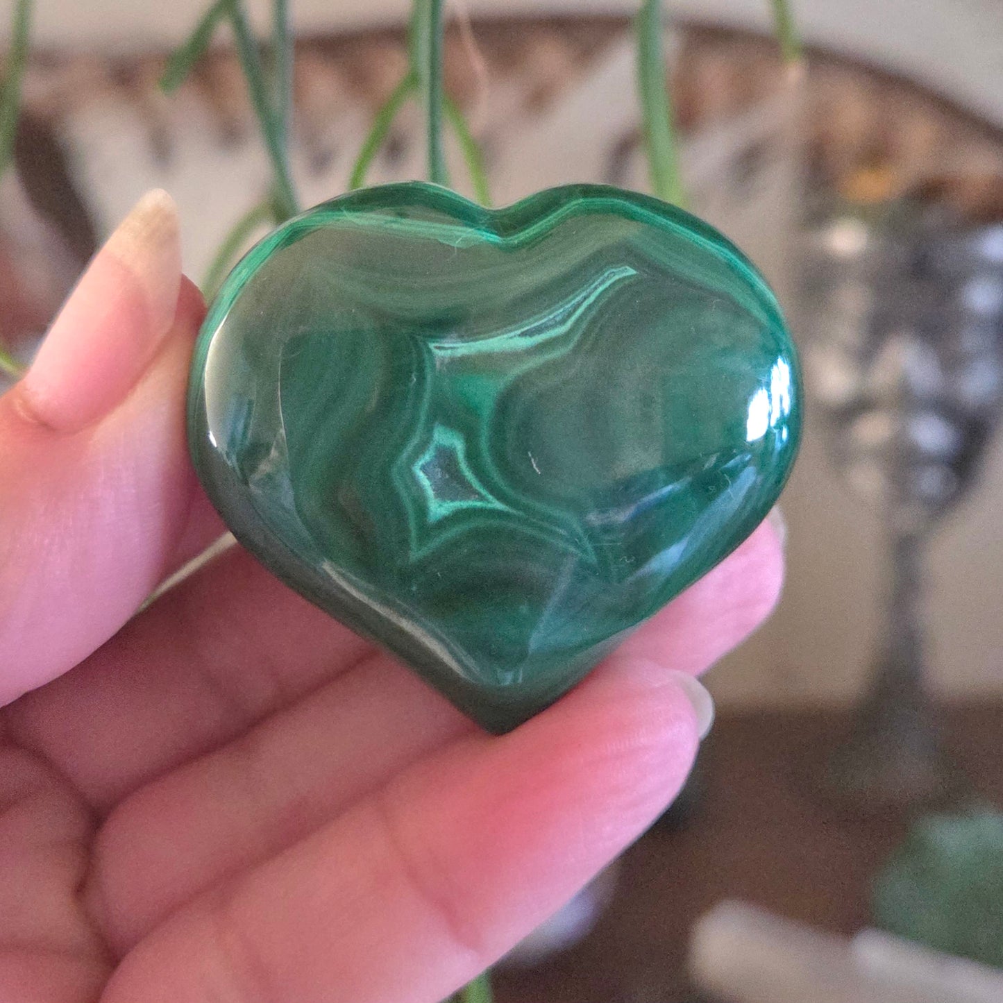 Malachite Puffy Heart