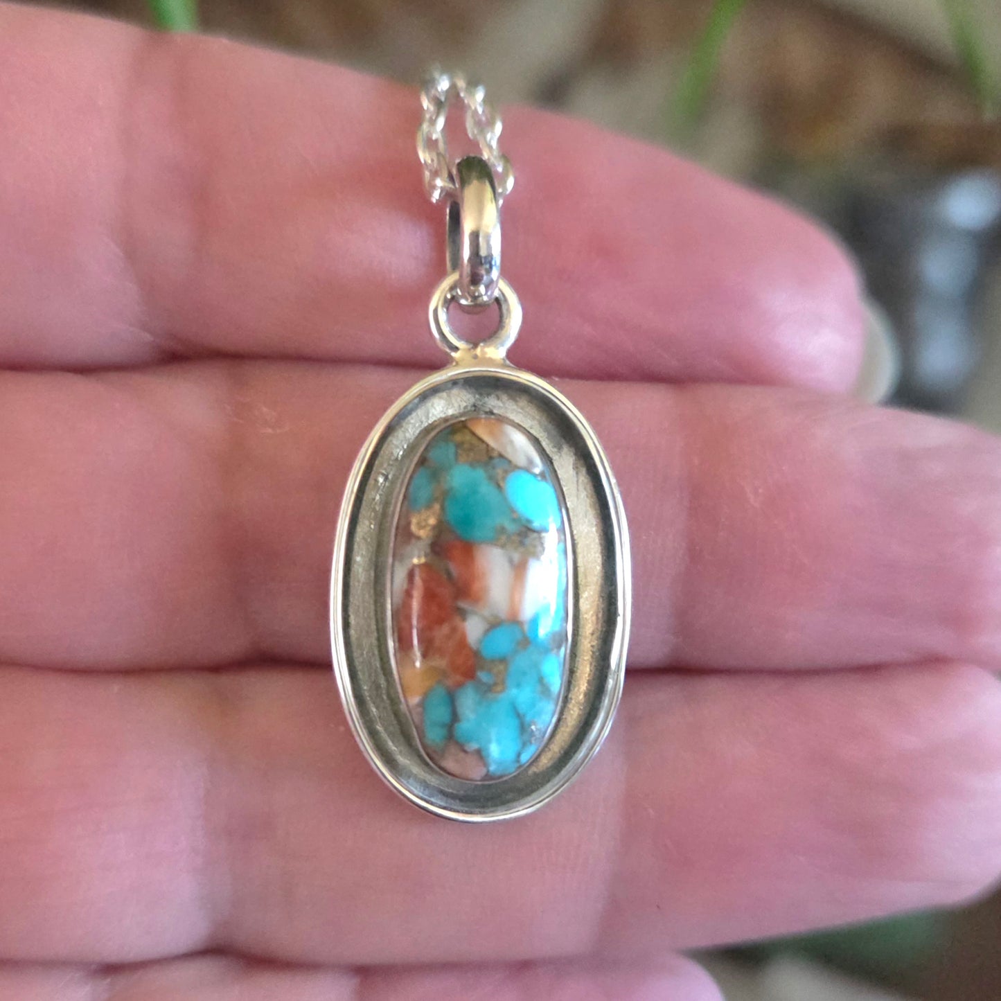 Spiny Oyster Turquoise Pendants