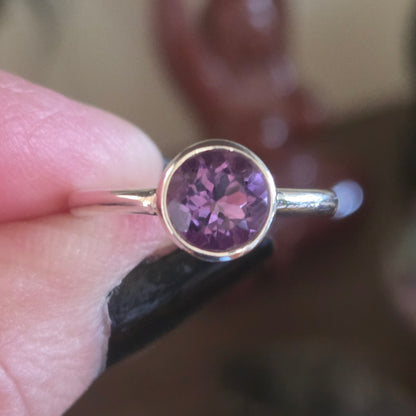 Amethyst Faceted Ring