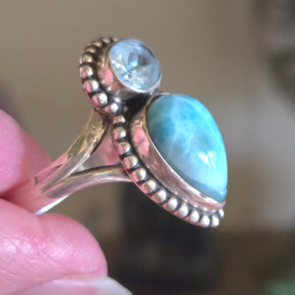 Larimar & Topaz Ring