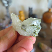 Epidote In Quartz Cluster