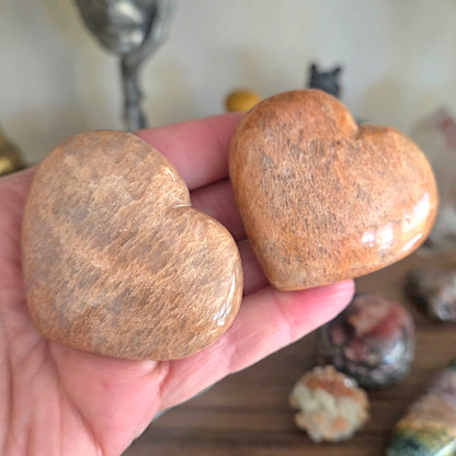 Peach Moonstone Heart