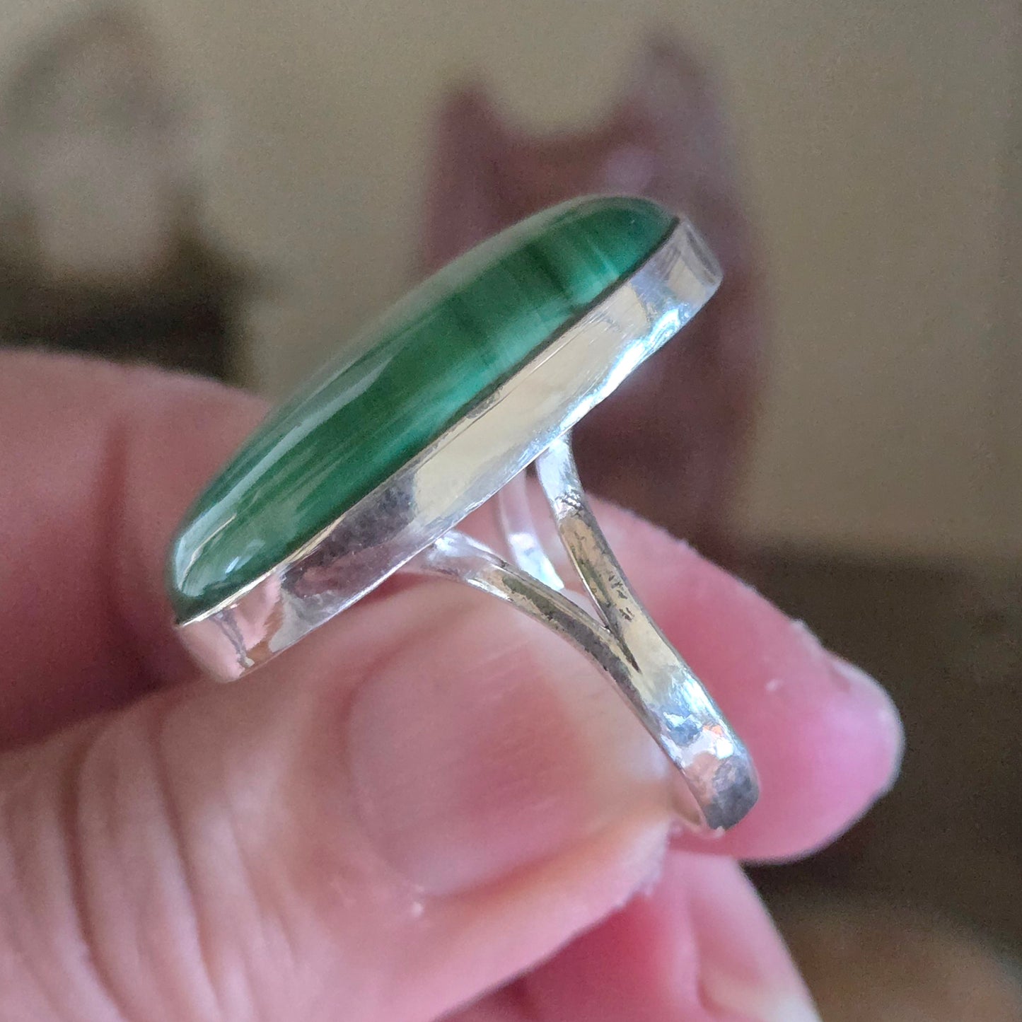 Malachite Ring Size 9