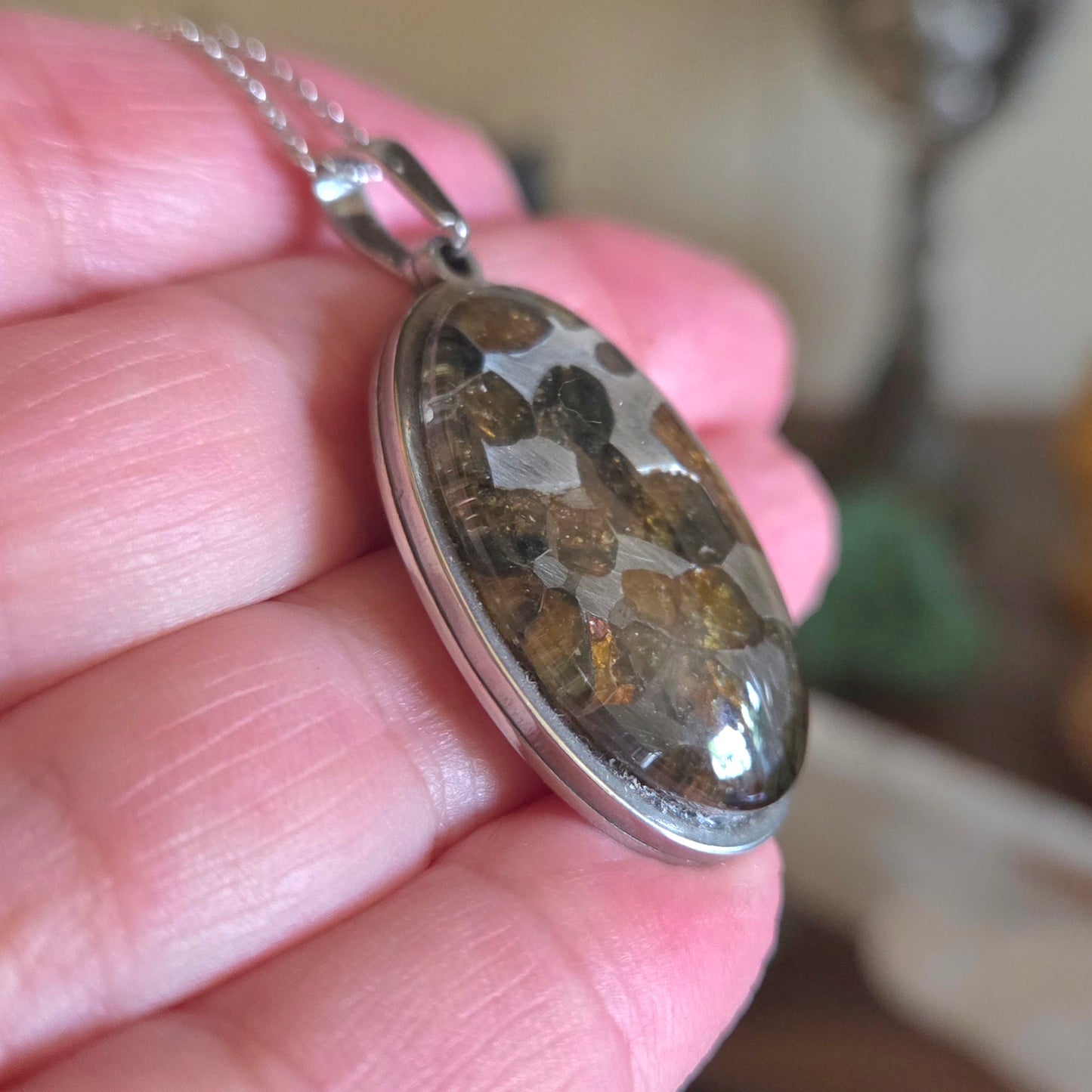 Pallasite Meteorite Pendant