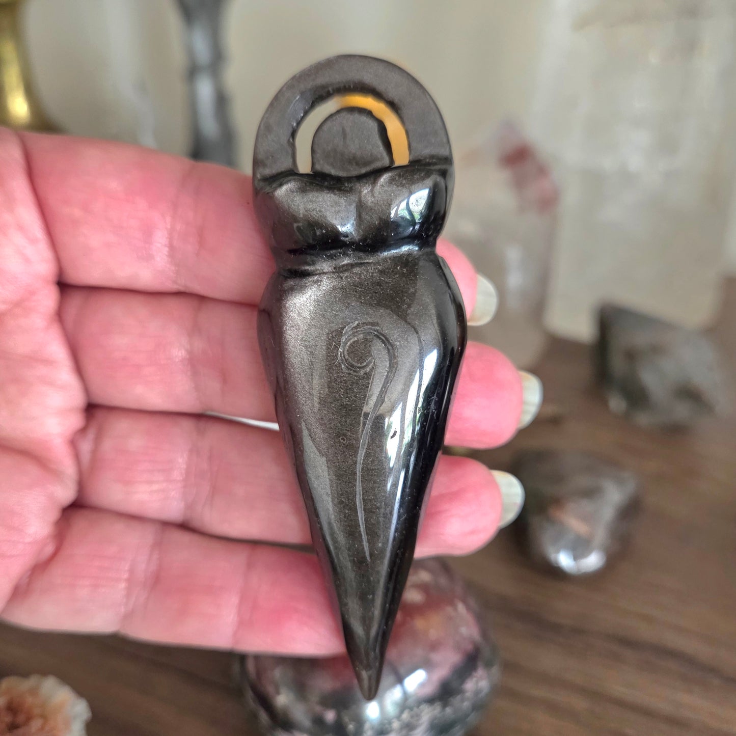 Silver Sheen Obsidian Goddess