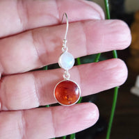 Moonstone & Amber Earrings