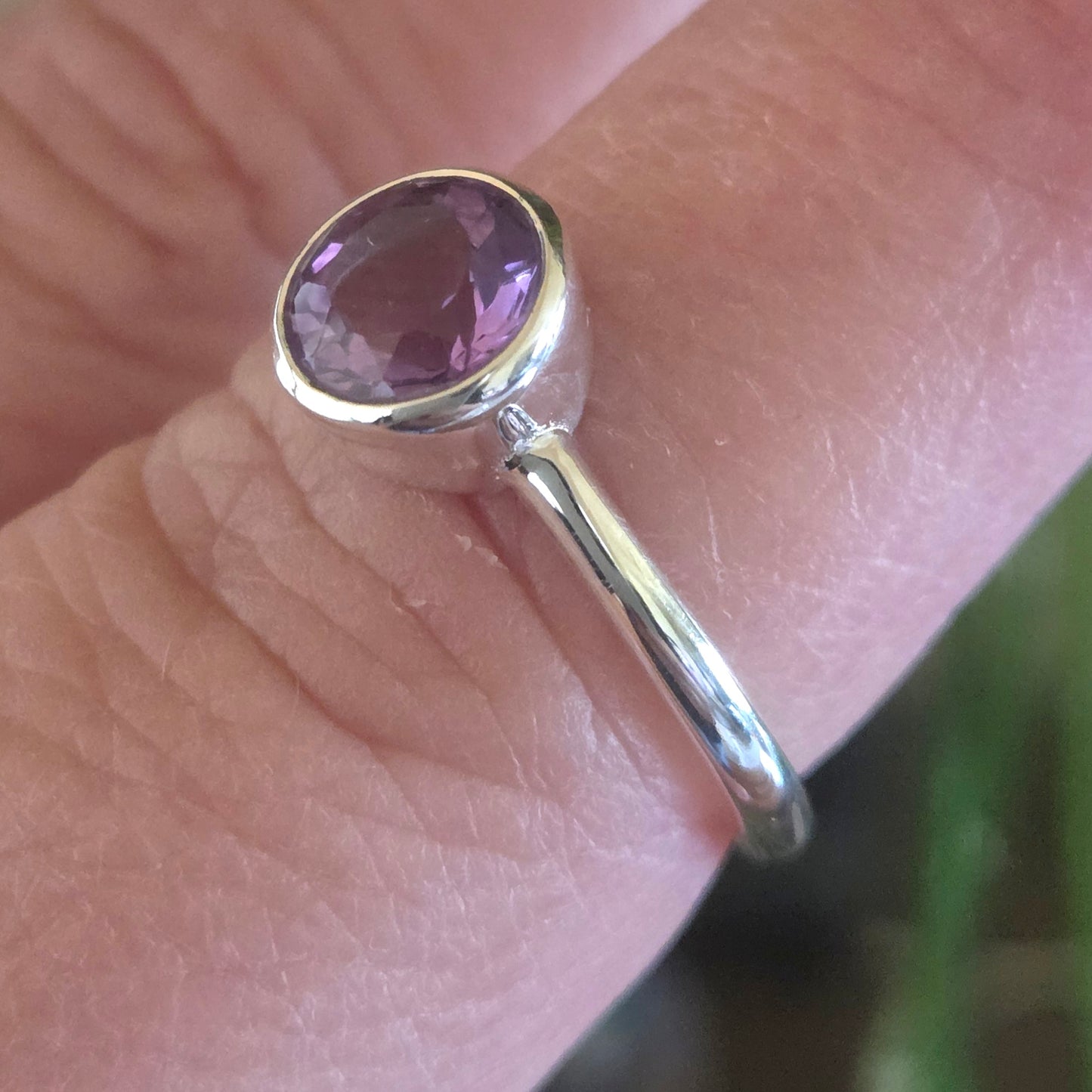 Amethyst Faceted Ring