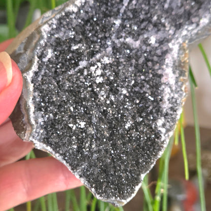 Black Amethyst Cluster Geode