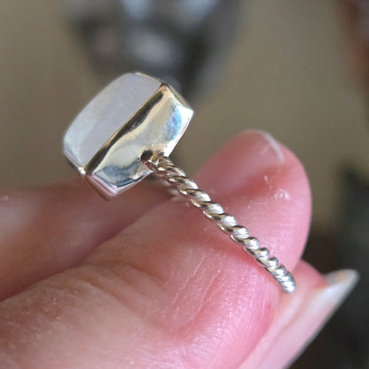 Rainbow Moonstone Ring Size 8