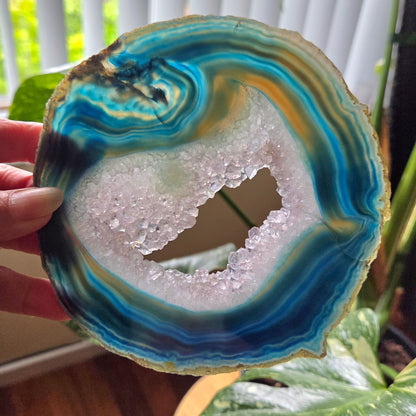 Agate Druzy Slice & Stand