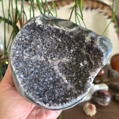 Black Amethyst Geode 1.48Kg