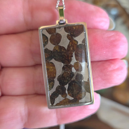 Pallasite Meteorite Pendant