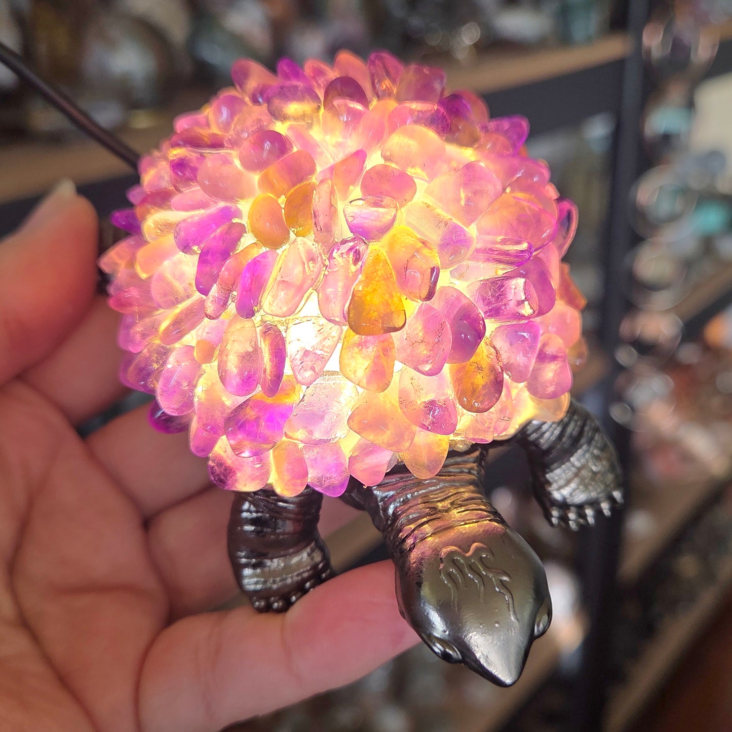 Amethyst Turtle Lamp