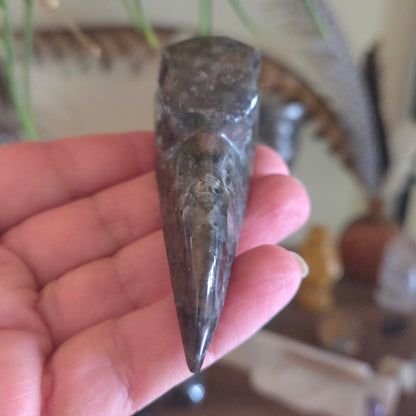 Larvikite Raven Skull