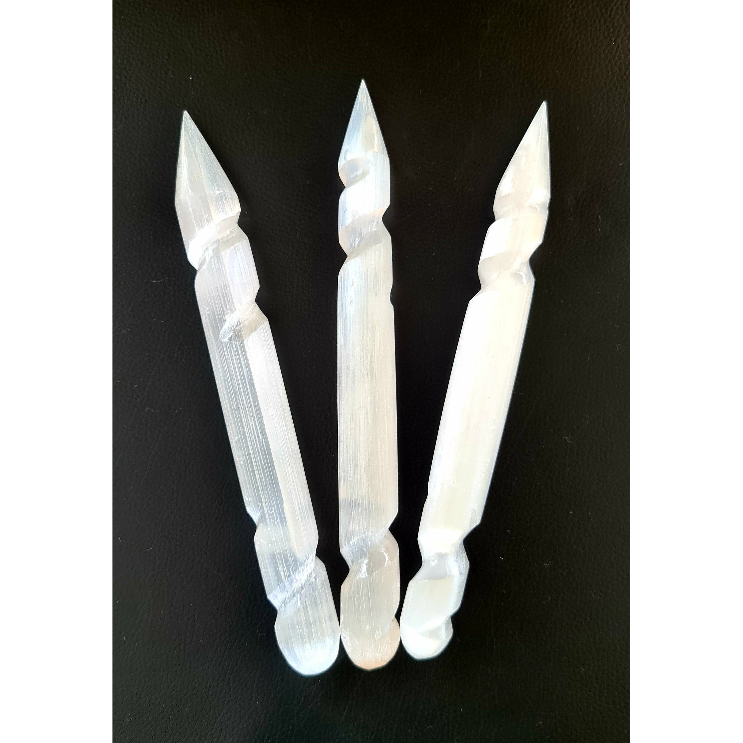 SELENITE SPIRAL WAND