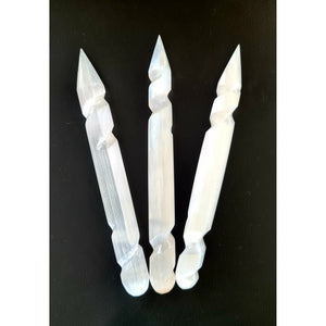 SELENITE SPIRAL WAND