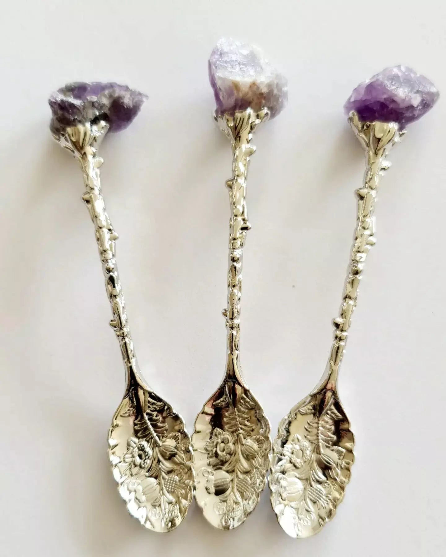 CRYSTAL TEASPOON - SILVER