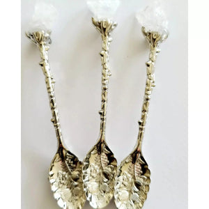 CRYSTAL TEASPOON - SILVER