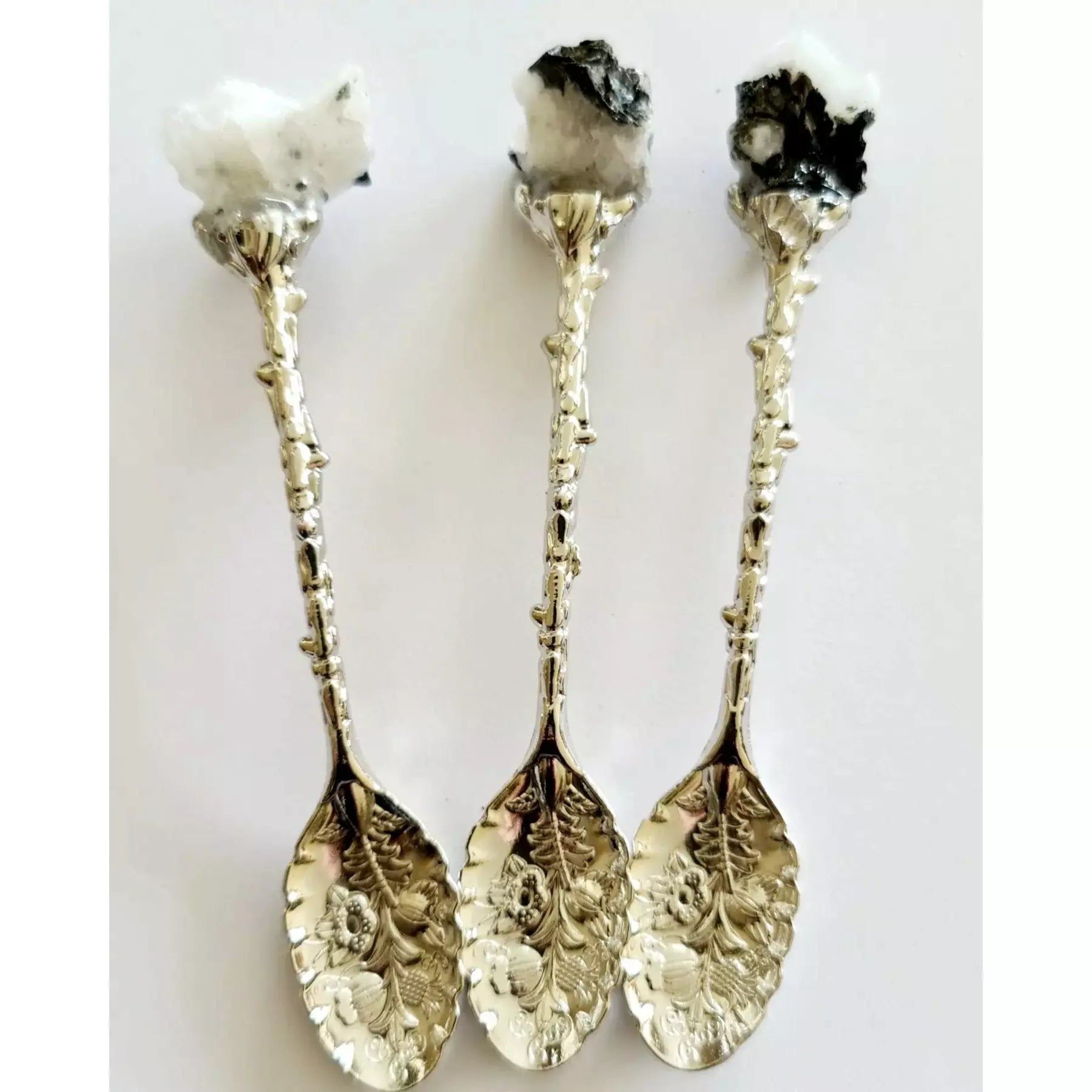 CRYSTAL TEASPOON - SILVER